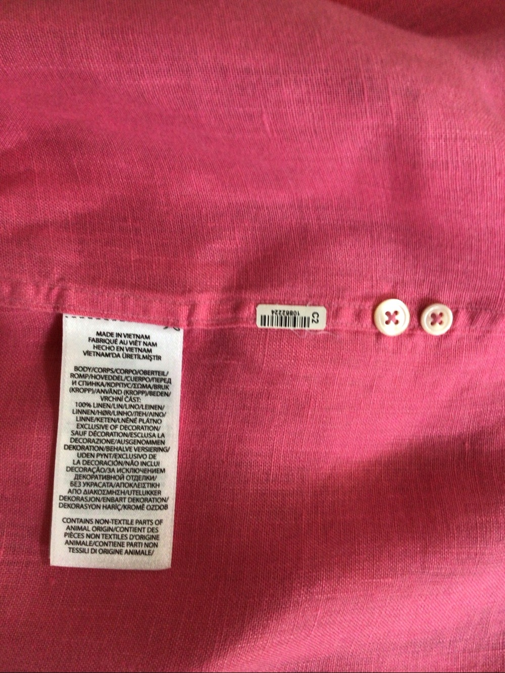 POLO BY RALPH LAUREN Oversize Fit Linen Shirt | Size Medium | Color Pink - Picture 5 of 6